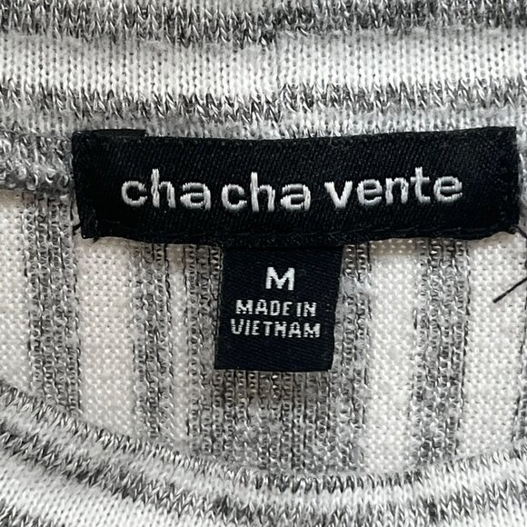 Chacha Vente Pullover Womens Gray Striped Sweater Size‎ M - Picture 3 of 6